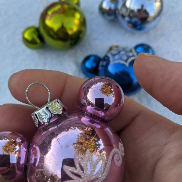 Disney Other - Disney Mickey Mouse Ear Mini Bulb Ornaments Set of 4